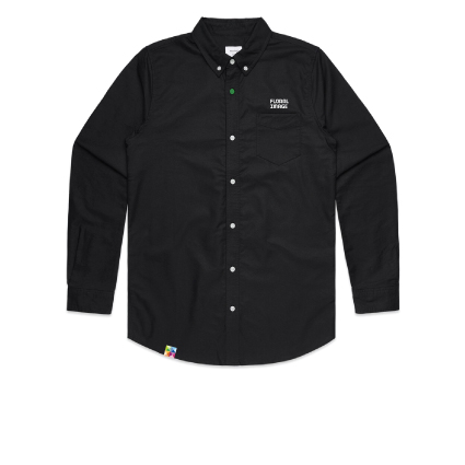 Floral Image Mens Black Shirt